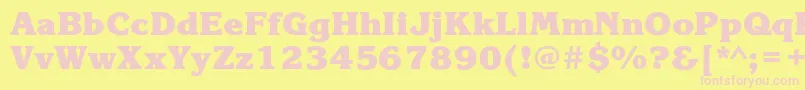 KorinnablackcBold Font – Pink Fonts on Yellow Background