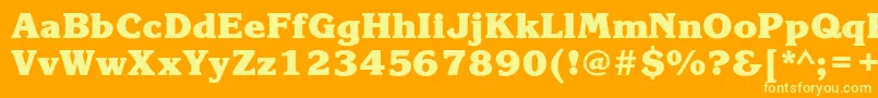 KorinnablackcBold Font – Yellow Fonts on Orange Background