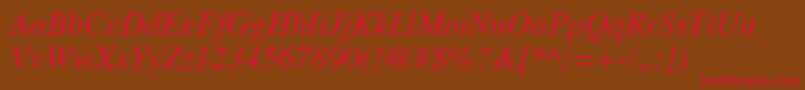 Czcionka TimesCeItalic – czerwone czcionki na brązowym tle