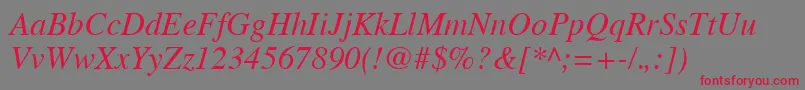TimesCeItalic Font – Red Fonts on Gray Background