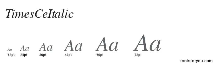 TimesCeItalic Font Sizes