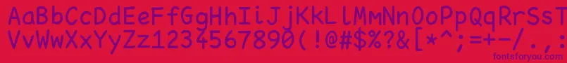 Pointfree-Schriftart – Violette Schriften auf rotem Hintergrund