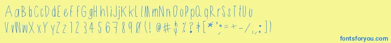 Shithead Font – Blue Fonts on Yellow Background