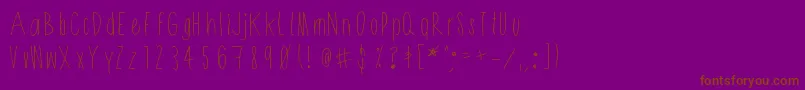 Shithead-Schriftart – Braune Schriften auf violettem Hintergrund