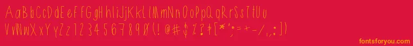 Shithead-Schriftart – Orangefarbene Schriften auf rotem Hintergrund