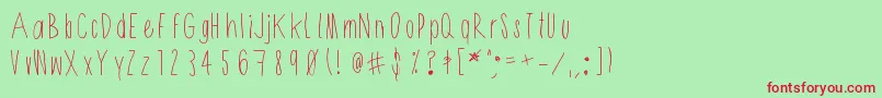 Shithead Font – Red Fonts on Green Background