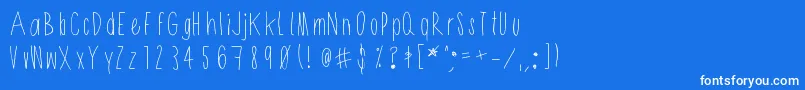 Shithead-Schriftart – Weiße Schriften auf blauem Hintergrund