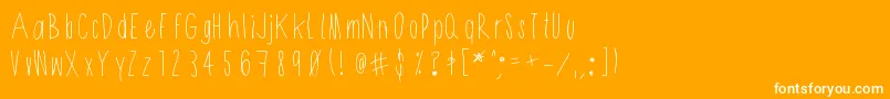 Shithead-Schriftart – Weiße Schriften auf orangefarbenem Hintergrund