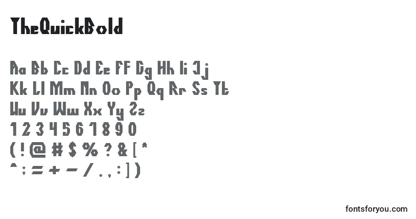 Schriftart TheQuickBold – Alphabet, Zahlen, spezielle Symbole
