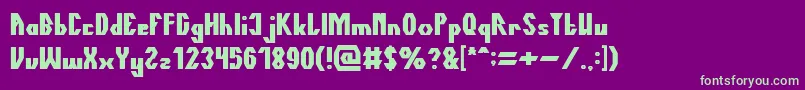 Czcionka TheQuickBold – zielone czcionki na fioletowym tle