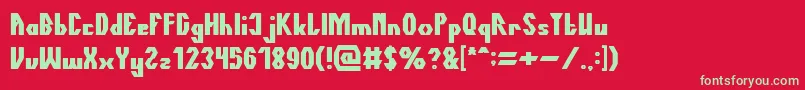 Czcionka TheQuickBold – zielone czcionki na czerwonym tle