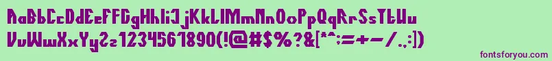 フォントTheQuickBold – 緑の背景に紫のフォント