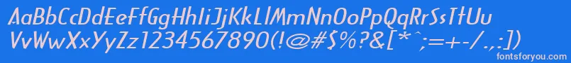 ArcanewideItalic Font – Pink Fonts on Blue Background