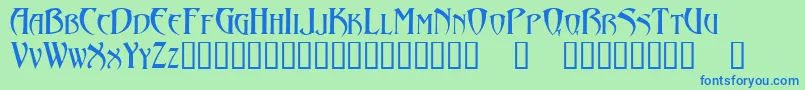 Abaddon Font – Blue Fonts on Green Background