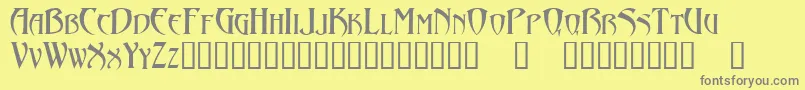 Abaddon Font – Gray Fonts on Yellow Background