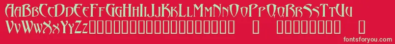 フォントAbaddon – 赤い背景に緑の文字
