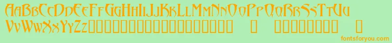 Abaddon Font – Orange Fonts on Green Background