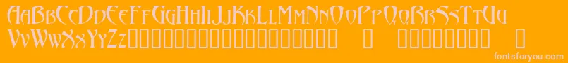Abaddon-fontti – vaaleanpunaiset fontit oranssilla taustalla