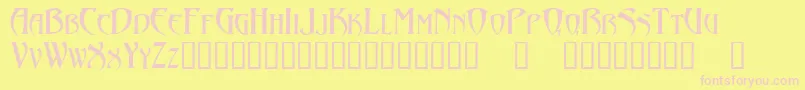 Abaddon Font – Pink Fonts on Yellow Background