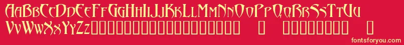 Abaddon Font – Yellow Fonts on Red Background