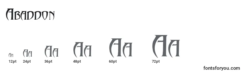Abaddon Font Sizes
