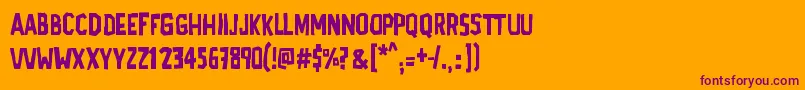 AdPolaquita-Schriftart – Violette Schriften auf orangefarbenem Hintergrund