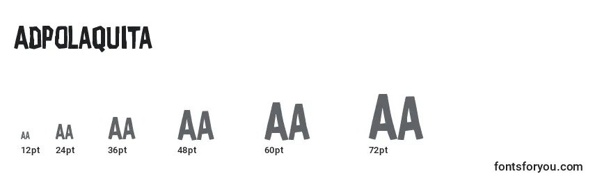 Размеры шрифта AdPolaquita