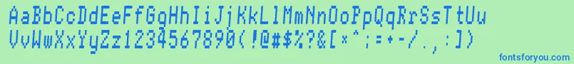 Fonte Conman ffy – fontes azuis em um fundo verde