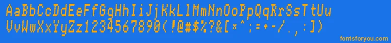 Conman ffy Font – Orange Fonts on Blue Background