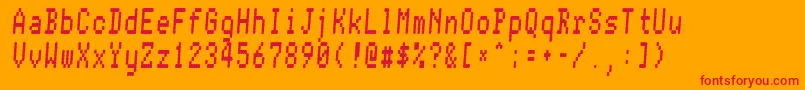 フォントConman ffy – オレンジの背景に赤い文字