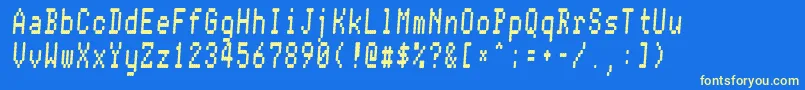 フォントConman ffy – 黄色の文字、青い背景