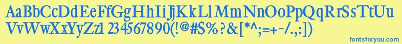 Cybapeeblack Font – Blue Fonts on Yellow Background