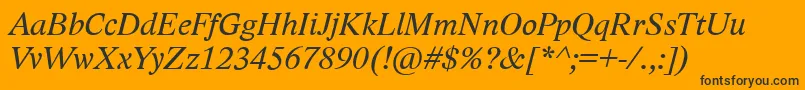 LidoStfCeItalic-Schriftart – Schwarze Schriften auf orangefarbenem Hintergrund