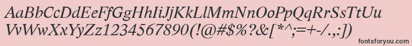 フォントLidoStfCeItalic – ピンクの背景に黒い文字