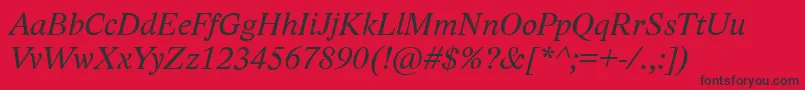 LidoStfCeItalic Font – Black Fonts on Red Background