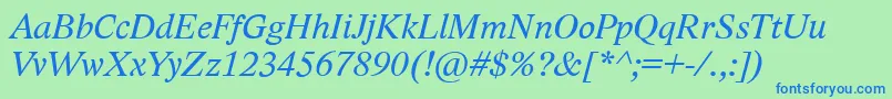 LidoStfCeItalic Font – Blue Fonts on Green Background