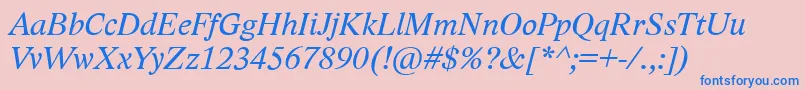 LidoStfCeItalic-fontti – siniset fontit vaaleanpunaisella taustalla