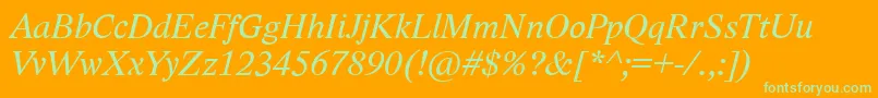 LidoStfCeItalic Font – Green Fonts on Orange Background