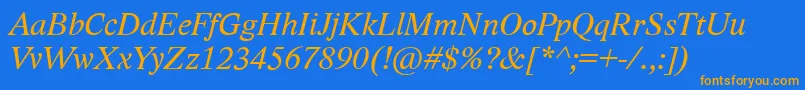 LidoStfCeItalic Font – Orange Fonts on Blue Background
