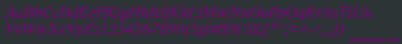 Шрифт LidoStfCeItalic – фиолетовые шрифты на чёрном фоне