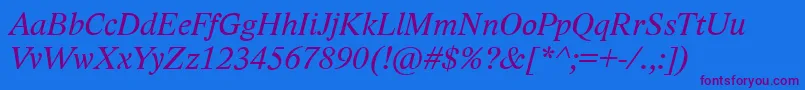 LidoStfCeItalic Font – Purple Fonts on Blue Background