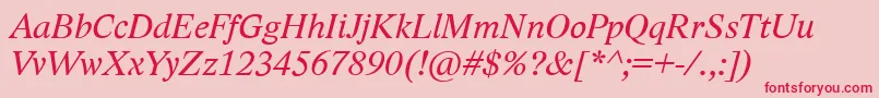 LidoStfCeItalic Font – Red Fonts on Pink Background