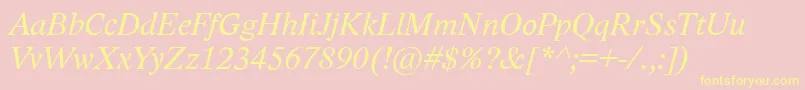 LidoStfCeItalic Font – Yellow Fonts on Pink Background