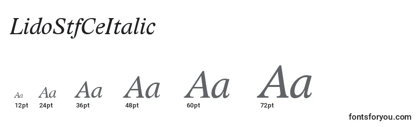 Размеры шрифта LidoStfCeItalic