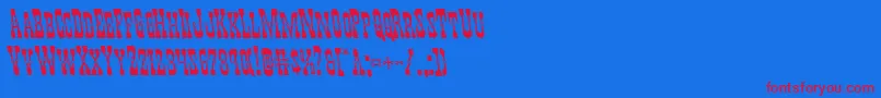 Youngerbrosleft Font – Red Fonts on Blue Background