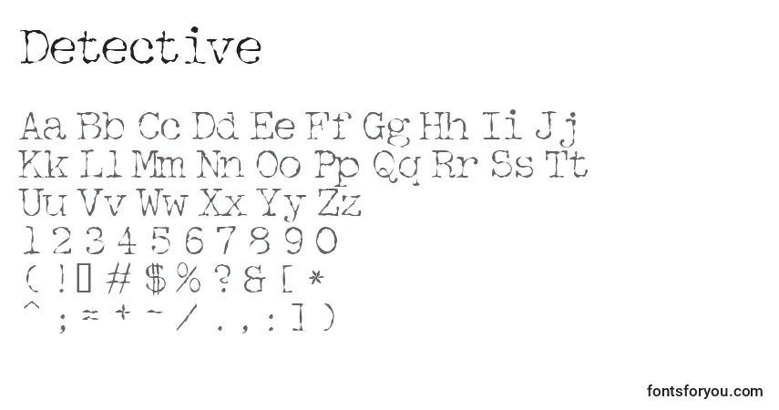 Шрифт Detective – алфавит, цифры, специальные символы