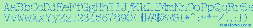Detective Font – Blue Fonts on Green Background