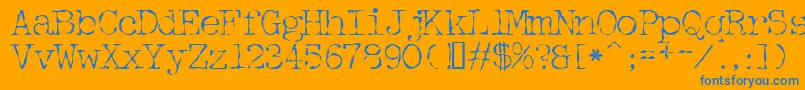 Detective Font – Blue Fonts on Orange Background