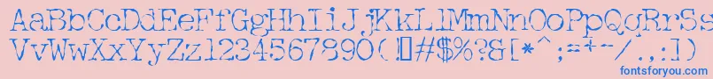 Detective Font – Blue Fonts on Pink Background
