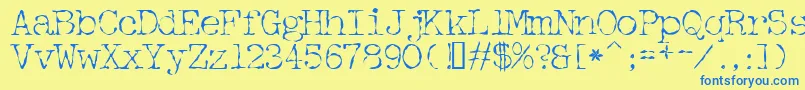 Detective Font – Blue Fonts on Yellow Background